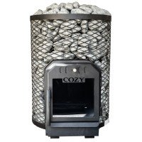 Купить Дровяная печка для бани и сауны COZY 18 O-TW выносная топка Украина Киев. Подарки, аксессуары, веники для бани и сауны