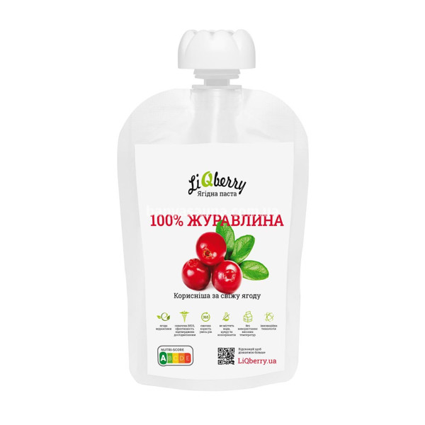 Ягодный морс для бани. Паста LiQberry Клюква, 100 г