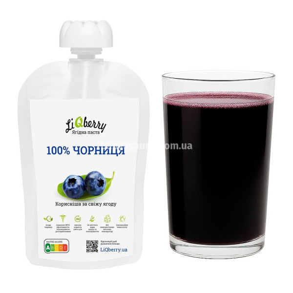 Ягодный морс для бани. Паста LiQberry Черника, 100 г