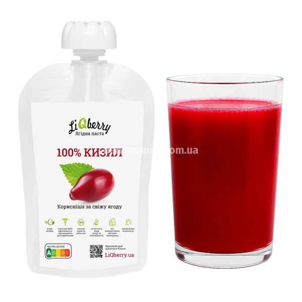 Ягодный морс для бани. Паста LiQberry Кизил, 100 г